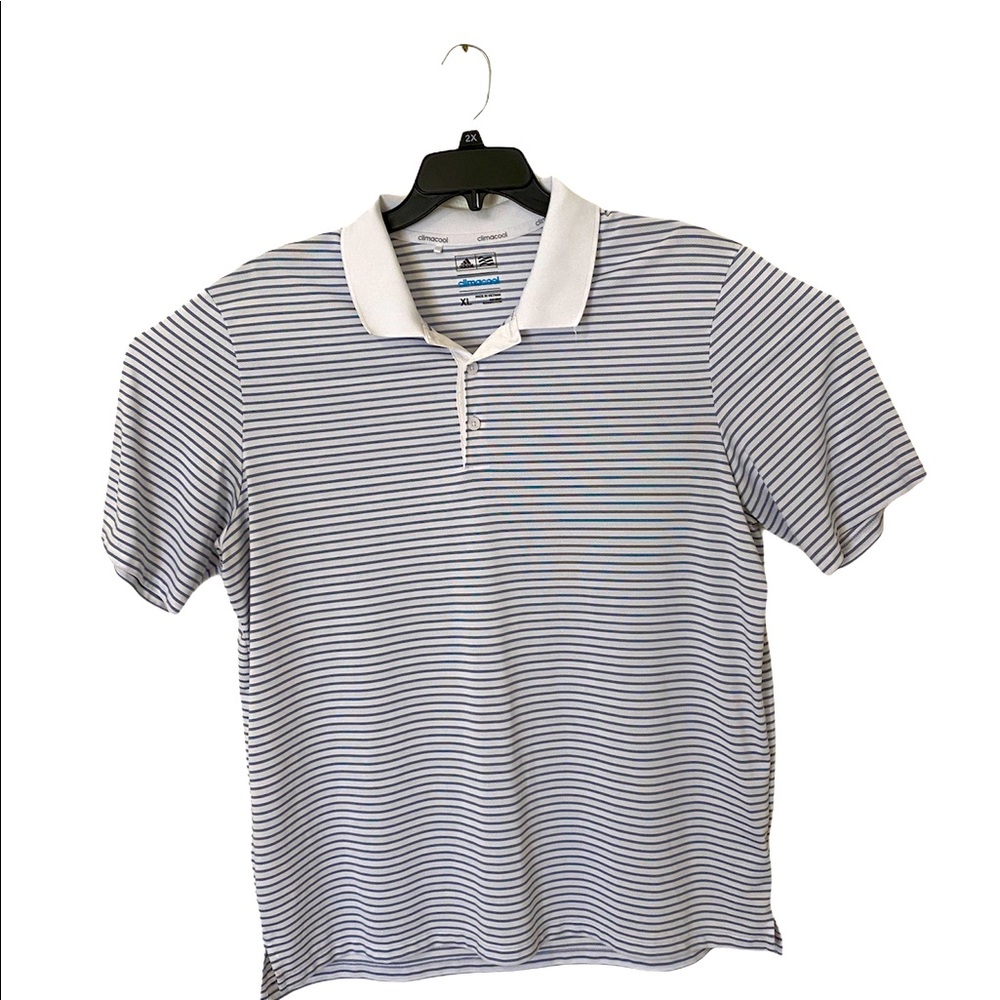 Adidas Climacool Men's Polo Size XL Gray Striped